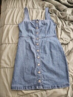 Jean Button Dress